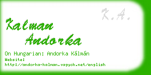 kalman andorka business card